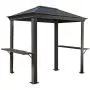 Sojag 5 x 8 Mykonos Hardtop Grill Gazebo with Shelving Outdoor Sun Shelter, Dark Grey Sojag 5 x 8 Mykonos Hardtop Grill Gazebo with Shelving Outdoor Sun Shelter, Dark Grey
