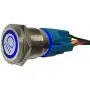 ESUPPORT 12V Car Vehicle Blue LED Light Main Beam Push Button Metal Toggle Switch Socket Plug 19mm