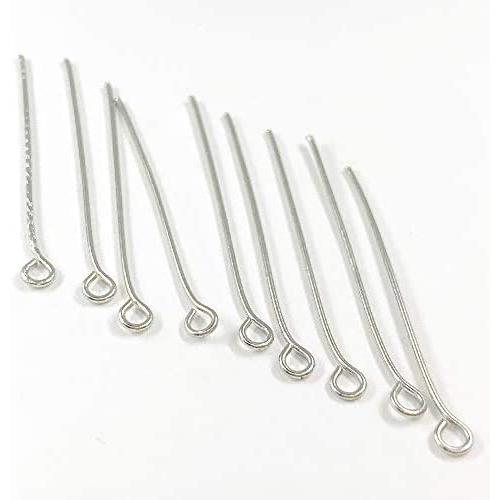 100pcs'' 9'' Shape Eye pins Stainless Steel Head Pin 32mm DIY Stainless Steel Metal Connector for Jewelry Earring Pendant Light Accessories Parts (Silver, 100pcs 32mm)