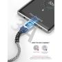 USB Type C Cable 3A Fast Charging [2-Pack 3.3ft], JSAUX USB-A to USB-C Charge Braided Cord Compatible with Samsung Galaxy S10 S9 S8 S20 Plus A51 A11,Note 10 9 8, PS5 Controller, USB C Charger(Silver)