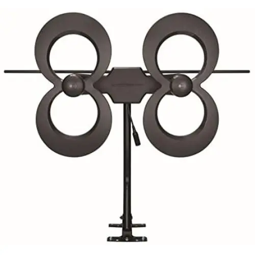 Antennas Direct Clearstream 4Max TV Antenna, 70+ Mile Range, UHF/Vhf, Multi-Directional, Indoor, Attic, Outdoor, Mast W/Pivoting Base/Hardware/Adjustable Clamp/Sealing Pads, 4K Ready, Black – C4MVJ
