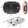 WORTHBUY Stainless Steel Lunch Container, 2 Section Design, Keep Foods Separated, Metal Bento Box with Insulated Lunch Bag Portable Utensil, Kids/Women/Adults, BPA-Free(2nd Generation, Pink)