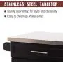 HOMCOM Wood Stainless Steel Multi- Storage Rolling Kitchen Island Utility Cart with Wheels - Black HOMCOM Wood Stainless Steel Multi- Storage Rolling Kitchen Island Utility Cart with Wheels - Black