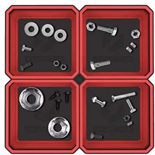 E-Z Red RD Expandable Organization EZTRAY-Q Made from Strong and Flexible Silicone Body and Magnetic ABS Plate Parts Tray, One Large E-Z Red RD Expandable Organization EZTRAY-Q Made from Strong and Flexible Silicone Body and Magnetic ABS Plate Parts Tray, One Large