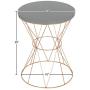 Kate and Laurel Mendel Round Metal End Table, Gray Top with Rose Gold Base
