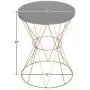 Kate and Laurel Mendel Round Metal End Table, Gray Top with Rose Gold Base Kate and Laurel Mendel Round Metal End Table, Gray Top with Rose Gold Base