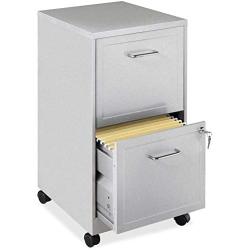 Lorell 16873 2-Drawer Mobile File Cabinet, 18-Inch Depth - Gray