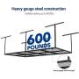 FLEXIMOUNTS 4x8 Overhead Garage Storage Rack Adjustable Ceiling Garage Rack Heavy Duty, 96'' Length x 48'' Width x (22-40'' Ceiling Dropdown), Black (Two-Color Options)
