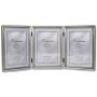 Lawrence Frames Antique Pewter 5x7 Hinged Triple Picture Frame - Bead Border Design