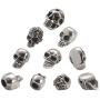 UNICRAFTALE 10pcs 5 Styles Skull Beads 1-6mm Stainless Steel Beads 16-20mm Long Skull Loose Beads Spacer Beads Antique Silver Halloween Beads for Jewelry Making DIY Bracelet Necklace