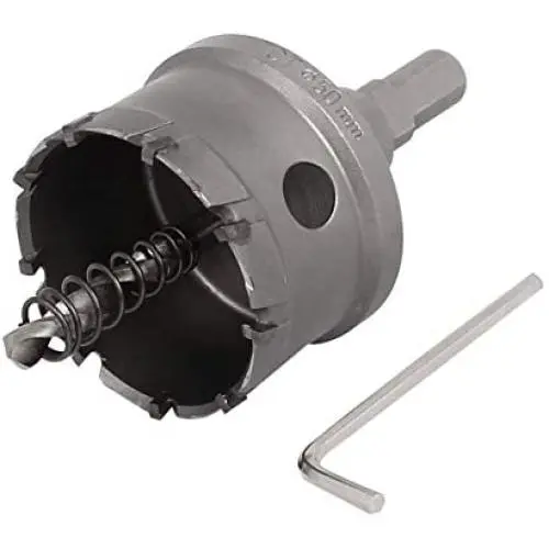 LDEXIN TCT Carbide Tip Hole Cutter Tooth Hole Saw Spring Loaded Metal Steel Drill Bit 2'' Diameter (50mm Dia) LDEXIN TCT Carbide Tip Hole Cutter Tooth Hole Saw Spring Loaded Metal Steel Drill Bit 2'' Diameter (50mm Dia)