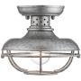 Franklin Park Rustic Farmhouse Outdoor Ceiling Light Fixture Galvanized Steel Open Cage 8 1/2'' Damp Rated for Exterior House Barn Porch Patio Deck - Franklin Iron Works