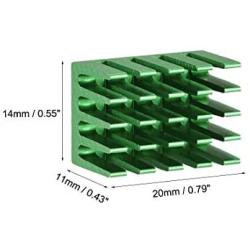 uxcell Electronic Radiators Heatsink for MOS GPU IC Chip Green 20 x 14 x 11 mm 10pcs