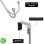 2Packs Over The Door Double Hanger Hooks,HFHOME Metal Twin Hooks Organizer for Hanging Coats, Hats, Robes, Towels- Silver