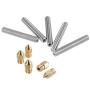 PChero 5pcs M6 x 40mm Stainless Steel Teflon Nozzle Throat + 5pcs 0.4mm Brass Extruder Nozzle Print Heads for Anet A8 MK8 Reprap 3D Printers