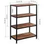GreenForest Industrial Bookcase 4 Tier Rustic Bookshelf Metal Frame for Home and Office Walnut GreenForest Industrial Bookcase 4 Tier Rustic Bookshelf Metal Frame for Home and Office Walnut