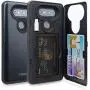 TORU CX PRO Compatible with LG V20 Case - Protective Dual Layer Wallet with Hidden Card Holder + ID Card Slot Hard Cover, Strap & USB Adapter - Metal Slate
