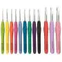 BeCraftee 12 Crochet Hook Set with Ergonomic Handles for Extreme Comfort. Extra Long Crochet Hooks Perfect for Arthritic Hands-  Smooth Needles for Superior Results .