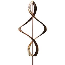 Stanwood Wind Sculpture Kinetic Copper Dual Helix Spinner