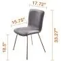 Art Leon Velvet Chairs, Mid Century Upholstered Kitchen Dining Chairs with Gold Metal Legs, Set of 2, Grey Art Leon Velvet Chairs, Mid Century Upholstered Kitchen Dining Chairs with Gold Metal Legs, Set of 2, Grey