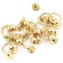 RuiLing 30pcs 8x6mm Screwback Round Head Rivet with Pull Ring Metal Handmade DIY Accessory Nail Heads Stud Leather Craft Screw Rivets Gold