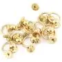 RuiLing 30pcs 8x6mm Screwback Round Head Rivet with Pull Ring Metal Handmade DIY Accessory Nail Heads Stud Leather Craft Screw Rivets Gold