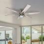 Honeywell Ceiling Fans 51035-01Kaliza Modern LED Ceiling Fan with Remote Control, 6 Blade Large 56'', Gun Metal 52''