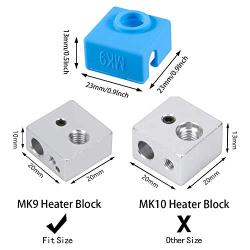 3D Printer Heater Block Silicone Cover, Aokin MK7 MK8 MK9 Silicone Sock for MK7/8/9 3D Printer Hotend Extruder, Creality CR-10, S4, S5, Ender 3, Anet A8, 4 Pcs