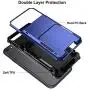 VEGO Compatible for iPhone SE 2020 Case, iPhone 6 6s 7 8 Case Wallet Credit Card Holder Dual Layer Flip Hybrid Hard Shell Back Protective Anti Scratch Rubber Bumper Cover Case 4.7 inch, Blue