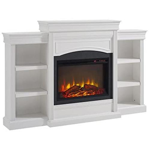 Ameriwood Home Lamont Mantel Fireplace, White,1815096COM