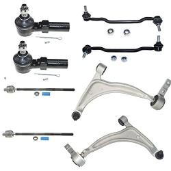 MILLION PARTS 8 Pcs Front Lower Upper Control Arm Ball Joints Outer Tie Rod End Link Sway Bar Suspension Kit K620166 K620167 K90352 K90353 EV427 ES3438