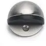 Gizhome 2 Pieces Round Door Stop, Heavy Duty Simple Doorstop Floor Mount, Solid Metal 304 Stainless Steel with Rubber Pad Cylindrical Ground Screw for Home Office Hotel Workstation, Brushed Silver
