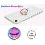 lenoup Rainbow Cell Phone Ring Stand Holder,Purple Multicolor Ring Grip Kickstand,360 Rotation Metal Finger Ring for Almost All Phones,Pad