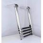 Just marine Telescoping 4 Step Boat Ladder Stainless Steel Folding Swim Drop Ladder for Pontoon Boat
