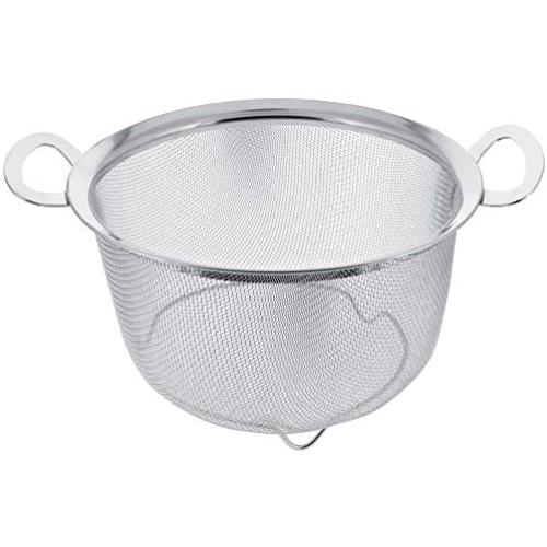 U.S. Kitchen Supply 3 Quart Stainless Steel Mesh Net Strainer Basket with a Wide Rim, Resting Feet and Handles - Colander to Strain, Rinse, Fry, Steam or Cook Vegetables & Pasta