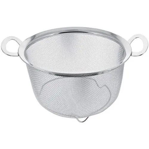 U.S. Kitchen Supply 3 Quart Stainless Steel Mesh Net Strainer Basket with a Wide Rim, Resting Feet and Handles - Colander to Strain, Rinse, Fry, Steam or Cook Vegetables & Pasta U.S. Kitchen Supply 3 Quart Stainless Steel Mesh Net Strainer Basket with a Wide Rim, Resting Feet and Handles - Colander to Strain, Rinse, Fry, Steam or Cook Vegetables & Pasta