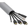 D-Line TV Cable Raceway On-Wall Cord Cover Grey, 39 Inch Large Channel to Hide and Conceal Cords, Cables, or Wires - Cable Management - 2 inch (W) x 1 inch (H)