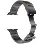 LDFAS Compatible for Apple Watch Band 44mm 42mm, Sport Stainless Steel Metal Strap with Safety Buckle for iWatch Bands Compatible for Apple Watch SE, Apple Watch Series 6/5/4/3 Smartwatch, Space Gray