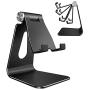 Adjustable Cell Phone Stand, CreaDream Phone Stand, Cradle, Dock, Holder, Aluminum Desktop Stand Compatible with Phone Xs Max Xr 8 7 6 6s Plus SE Charging, Accessories Desk,All Mobile Phones-Black