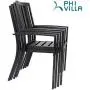PHI VILLA Black Outdoor Patio Metal Steel Dining Arm Chairs Set of 2 for Garden,Backyard,Living Room