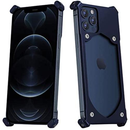 [iPhone 12/12 Pro] BeraShield Titanium Metal Slim Battery Case [Military Drop Tested, Lightweight, Naked Feel, Durable] Compatible with iPhone 12/12 Pro (Navy)