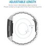 Shangpule Compatible for Fitbit Charge 3 / Fitbit Charge 4 / Fitbit Charge 3 SE Bands, Stainless Steel Metal Replacement Strap Wrist Band Compatible for Charge 3 Fitness Tracker Large Small (Silver)