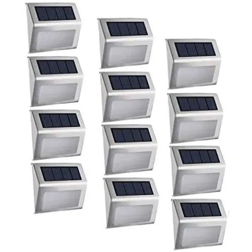 Solar Fence Post Lights,Elelink Outdoor Stainless Steel LED Solar Step Lamp; Illuminates Stairs/Path/Landscape/Garden/Floor/Wall/Patio Lamp, Waterproof (12 Pack) Solar Fence Post Lights,Elelink Outdoor Stainless Steel LED Solar Step Lamp; Illuminates Stairs/Path/Landscape/Garden/Floor/Wall/Patio Lamp, Waterproof (12 Pack)