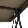 Sunnydaze 3-Person Outdoor Patio Swing Bench with Adjustable Tilt Canopy, Durable Steel Metal Frame, Cushions and Pillow Included, Beige