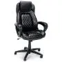 OFM ESS Collection Racing Style SofThread Leather High Back Office Chair, in Black (ESS-6060)