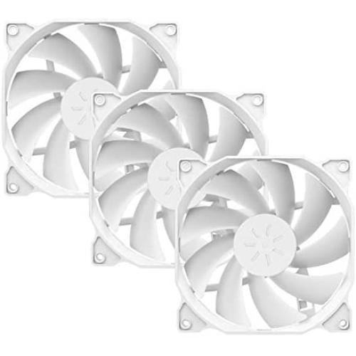 uphere 120mm White Case Fan Long Life for PC Computer Case Cooling 3-Pack(12WT3-3)