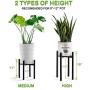 Goombi Adjustable Mid Century Plant Stand Indoor - Black Metal Planter Fits Medium & Large Pots Sizes 8 9 10 11 12 inches (Not Included) (Adjustable Width: 8-12'' x 11'' Tall)