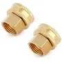 Litorange (2 Pack Industrial Metal Brass Garden Hose Threaded 3/4 to 1/2 NPT Fitting Connect, Green Thumb Quick Swivel Connector Adapter,Double Female Thread Size 3/4'' x 1/2'' NPT Pipe