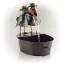 Alpine Corporation 20'' Tall Outdoor Metal Crow Water Fountain Yard Art Decor Alpine Corporation 20'' Tall Outdoor Metal Crow Water Fountain Yard Art Decor