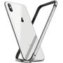 RANVOO iPhone Xs Max Bumper Case, Hard Slim Thin Metal Bumper with Soft TPU Inner Frame Case for iPhone Xs Max 6.5 Inch(2018)-Silver